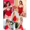 imageAvidlove Womens Lingerie Sexy Lace Babydoll V Neck Sleepwear Cotton Nightgowns for Women ChemiseRed