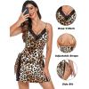 imageAvidlove Womens Lingerie Sexy Nightgown Milk Silk Sleepwear Lace Babydoll Chemise Side Slit Nightie with ThongCleoparda