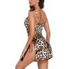 imageAvidlove Womens Lingerie Sexy Nightgown Milk Silk Sleepwear Lace Babydoll Chemise Side Slit Nightie with ThongCleoparda