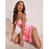 imageAvidlove Womens Lingerie Sexy Nightgown Milk Silk Sleepwear Lace Babydoll Chemise Side Slit Nightie with ThongHeart Pink