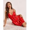 imageAvidlove Womens Lingerie Sexy Nightgown Milk Silk Sleepwear Lace Babydoll Chemise Side Slit Nightie with ThongLove Heart