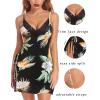 imageAvidlove Womens Lingerie Sexy Nightgown Milk Silk Sleepwear Lace Babydoll Chemise Side Slit Nightie with ThongPlants