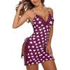 imageAvidlove Womens Lingerie Sexy Nightgown Milk Silk Sleepwear Lace Babydoll Chemise Side Slit Nightie with ThongPurple Love