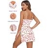 imageAvidlove Womens Lingerie Sexy Nightgown Milk Silk Sleepwear Lace Babydoll Chemise Side Slit Nightie with ThongStrawberry
