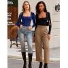 imageAvidlove Womens Long Sleeve Bodysuit Double Lined Square Neck Body Suit Tops Snap Closure SoftDark Blue