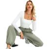 imageAvidlove Womens Long Sleeve Bodysuit Double Lined Square Neck Body Suit Tops Snap Closure SoftWhite