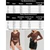 imageAvidlove Womens Long Sleeve Tops Sweetheart Neck Y2k Double Lined Bodysuit Top Fitted Basic Tee Going Out ShirtsBrown