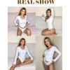 imageAvidlove Womens Long Sleeve Tops Sweetheart Neck Y2k Double Lined Bodysuit Top Fitted Basic Tee Going Out ShirtsWhite