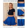 imageAvidlove Womens Pleated Skater Skirt Basic Casual High Waisted Ruffles Flared Mini Lingerie SkirtsBlue