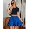 imageAvidlove Womens Pleated Skater Skirt Basic Casual High Waisted Ruffles Flared Mini Lingerie SkirtsBlue