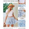 imageAvidlove Womens Pleated Skater Skirt Basic Casual High Waisted Ruffles Flared Mini Lingerie SkirtsBlue Rose