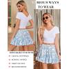 imageAvidlove Womens Pleated Skater Skirt Basic Casual High Waisted Ruffles Flared Mini Lingerie SkirtsBlue Rose