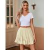 imageAvidlove Womens Pleated Skater Skirt Basic Casual High Waisted Ruffles Flared Mini Lingerie SkirtsKhaki