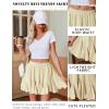 imageAvidlove Womens Pleated Skater Skirt Basic Casual High Waisted Ruffles Flared Mini Lingerie SkirtsKhaki