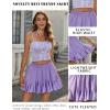 imageAvidlove Womens Pleated Skater Skirt Basic Casual High Waisted Ruffles Flared Mini Lingerie SkirtsLilac