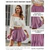 imageAvidlove Womens Pleated Skater Skirt Basic Casual High Waisted Ruffles Flared Mini Lingerie SkirtsPurple Red