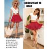 imageAvidlove Womens Pleated Skater Skirt Basic Casual High Waisted Ruffles Flared Mini Lingerie SkirtsRed