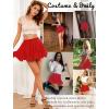 imageAvidlove Womens Pleated Skater Skirt Basic Casual High Waisted Ruffles Flared Mini Lingerie SkirtsRed
