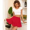 imageAvidlove Womens Pleated Skater Skirt Basic Casual High Waisted Ruffles Flared Mini Lingerie SkirtsRed