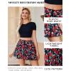 imageAvidlove Womens Pleated Skater Skirt Basic Casual High Waisted Ruffles Flared Mini Lingerie SkirtsRose Flower