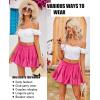 imageAvidlove Womens Pleated Skater Skirt Basic Casual High Waisted Ruffles Flared Mini Lingerie SkirtsRose Red