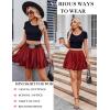 imageAvidlove Womens Pleated Skater Skirt Basic Casual High Waisted Ruffles Flared Mini Lingerie SkirtsWine Red