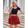 imageAvidlove Womens Pleated Skater Skirt Basic Casual High Waisted Ruffles Flared Mini Lingerie SkirtsWine Red
