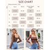 imageAvidlove Womens Square Neck Mesh Long Sleeve Bodysuit Shirts Ruched Body Suit Sexy Sheer Tops Date Night OutfitBrown