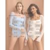 imageAvidlove Womens Square Neck Mesh Long Sleeve Bodysuit Shirts Ruched Body Suit Sexy Sheer Tops Date Night OutfitClear Blue