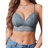imageAvidlove Lace Bralette for Women V Neck Tank Top Spaghetti Strap Tube Slim Camisole Lingerie with Detachable PaddedGray