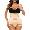 imageAvidlove Shapewear Bodysuit for Women Body Shaper Tummy Control Shapewear Plus Size Body Suits with Snap CrotchBeigeu Shape Bust