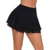 imageAvidlove Women Pleated Mini Skirt Sexy Lace Ruffle Solid Skirt Lingerie Short SkirtsBlack