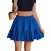 imageAvidlove Womens Pleated Skater Skirt Basic Casual High Waisted Ruffles Flared Mini Lingerie SkirtsBlue