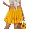 imageAvidlove Womens Pleated Skater Skirt Basic Casual High Waisted Ruffles Flared Mini Lingerie SkirtsYellow