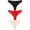 imageAvidlove 1 or 3 Pack Cheeky Underwear for Women Lace No Show Bikini Soft Breathe hipster pantiesBlackbeigered