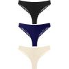 imageAvidlove 1 or 3 Pack Cheeky Underwear for Women Lace No Show Bikini Soft Breathe hipster pantiesBlacknavy Bluebeige