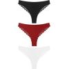 imageAvidlove 1 or 3 Pack Cheeky Underwear for Women Lace No Show Bikini Soft Breathe hipster pantiesBlackwhitewine Red