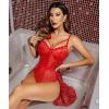 imageAvidlove Babydoll Lingerie for Women Floral Snap Crotch Teddy Chemise Nightie Lace NightgownPattern An23