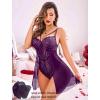 imageAvidlove Babydoll Lingerie for Women Floral Snap Crotch Teddy Chemise Nightie Lace NightgownPurple