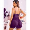 imageAvidlove Babydoll Lingerie for Women Floral Snap Crotch Teddy Chemise Nightie Lace NightgownPurple