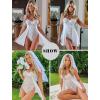 imageAvidlove Babydoll Lingerie for Women Floral Snap Crotch Teddy Chemise Nightie Lace NightgownWhite