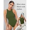 imageAvidlove Bodysuits for Women Crew Neck Sleeveless Body Suits Snap Closure Double Lined Tank Tops BodysuitArmy Green