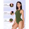 imageAvidlove Bodysuits for Women Crew Neck Sleeveless Body Suits Snap Closure Double Lined Tank Tops BodysuitArmy Green