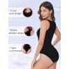 imageAvidlove Bodysuits for Women Crew Neck Sleeveless Body Suits Snap Closure Double Lined Tank Tops BodysuitBlack
