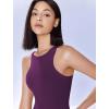 imageAvidlove Bodysuits for Women Crew Neck Sleeveless Body Suits Snap Closure Double Lined Tank Tops BodysuitDeep Purple