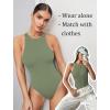 imageAvidlove Bodysuits for Women Crew Neck Sleeveless Body Suits Snap Closure Double Lined Tank Tops BodysuitGray Green