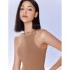 imageAvidlove Bodysuits for Women Crew Neck Sleeveless Body Suits Snap Closure Double Lined Tank Tops BodysuitKhaki