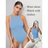 imageAvidlove Bodysuits for Women Crew Neck Sleeveless Body Suits Snap Closure Double Lined Tank Tops BodysuitLight Blue