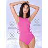 imageAvidlove Bodysuits for Women Crew Neck Sleeveless Body Suits Snap Closure Double Lined Tank Tops BodysuitPink