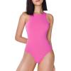 imageAvidlove Bodysuits for Women Crew Neck Sleeveless Body Suits Snap Closure Double Lined Tank Tops BodysuitPink